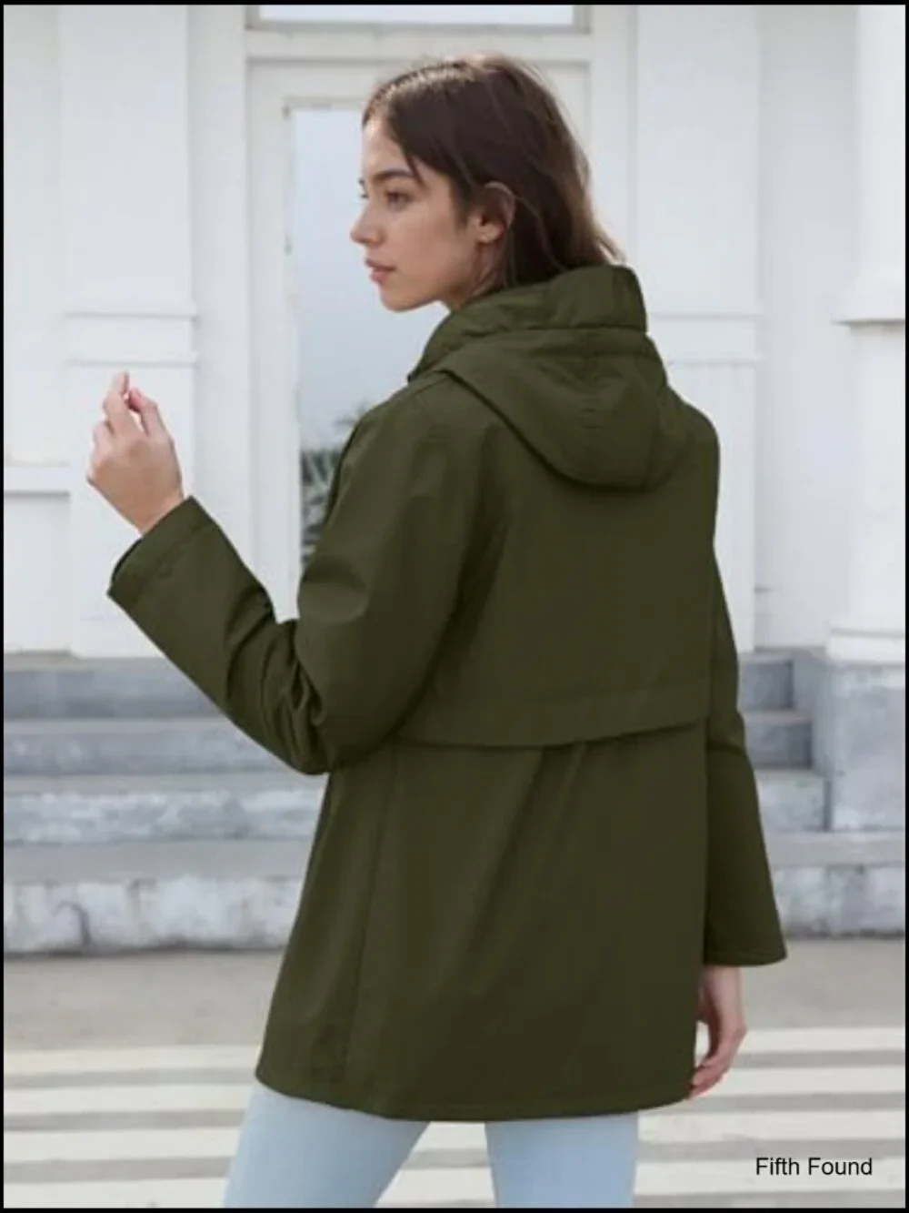 Reversible Spring Trench Coat Lightweight Jacket Long Hooded Fall Overcoat - Picture 5 of 7